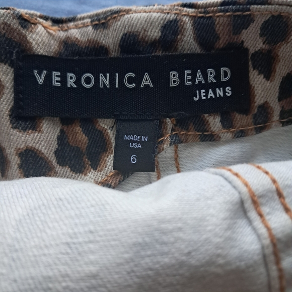 Veronica Beard Liza Dress Strapless Denim Animal Print Sz 6 Like New!!! - Picture 9 of 16